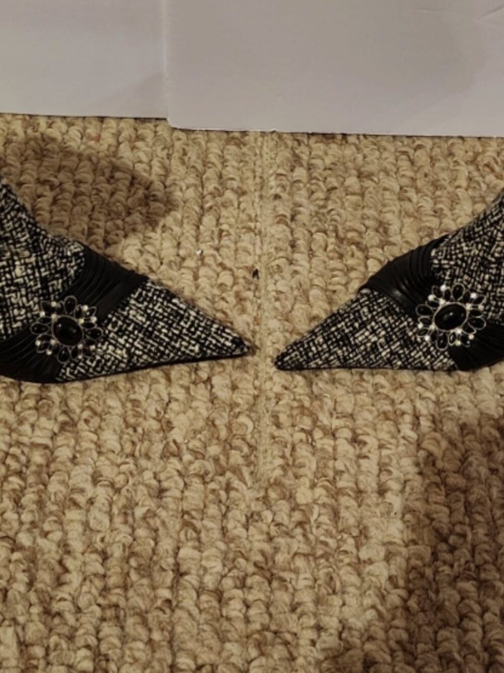 Steve Madden Womens Black & White Tweed Bootie Zip Embellished Size 8 - Picture 4 of 8